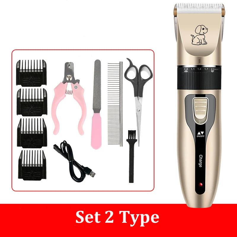 Electric Pet Grooming Hair Clipper Kit Rechargeable Trimmer Shearers Shaver Cat Rabbit Dog Teddy Animal