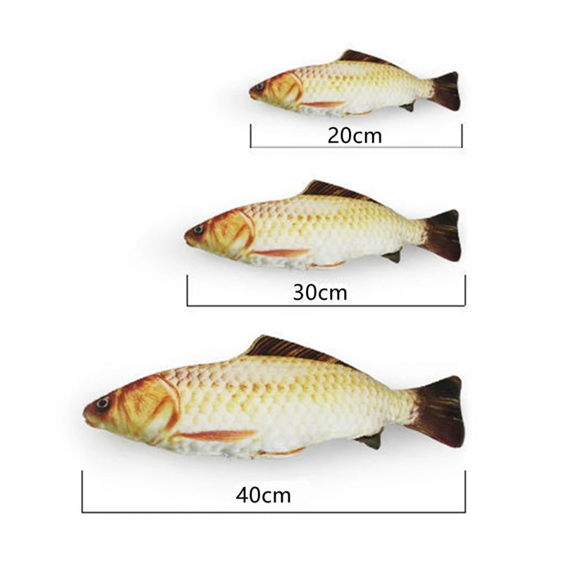 20/30/40 Creative Cat Toy 3D Fish Simulation Soft Plush Anti-Bite Catnip Interaction Chewing Fake Cat Fish Toy Pet Supplies